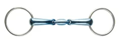 Blue Steel Oval Link Loose Ring Snaffle Bit