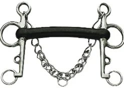 Hard Rubber Mullen Mouth Pelham Bit