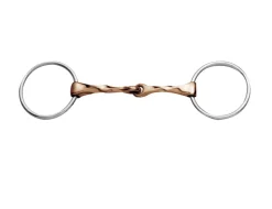 Stainless Steel Copper Mouth Slow Twist Loose Ring Snaffle Bit