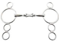 Stainless Steel French Link 3 Ring Dutch Gag Bit