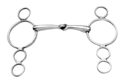 Stainless Steel Jointed 3 Ring Dutch Gag Bit